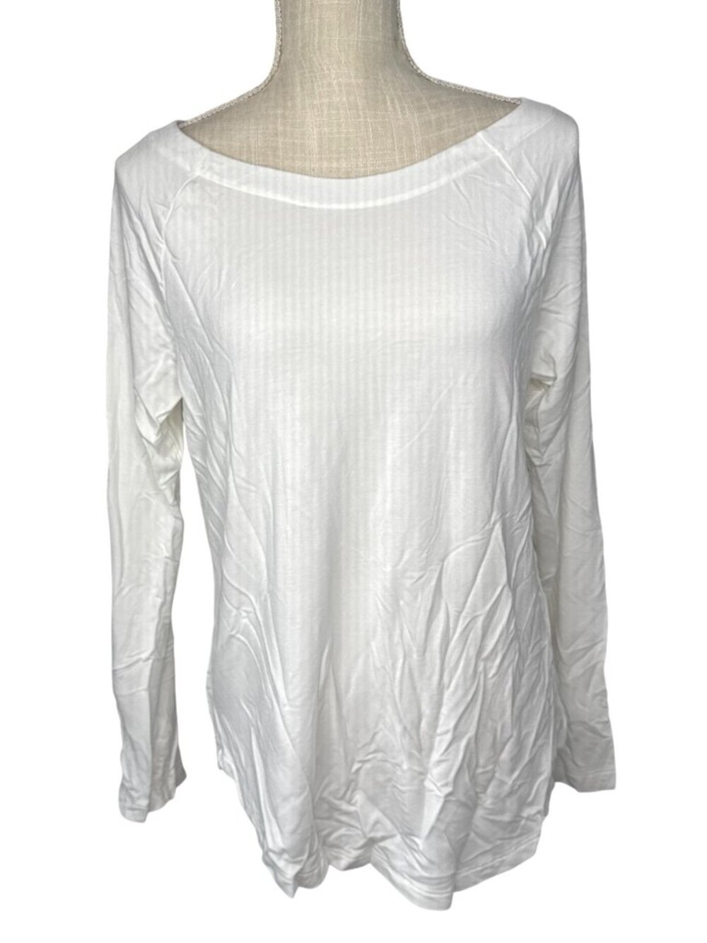 Cabi Womens Long Sleeve Top With V-Back & Contrast Stripe Detail M